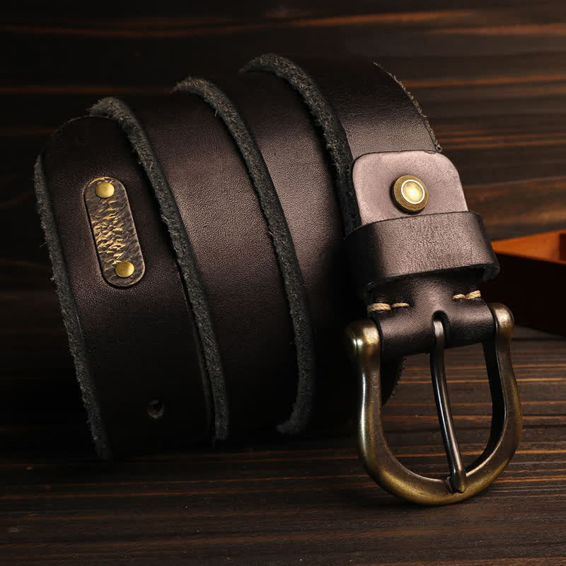 Men's Handmade Distressed Thicken Retro Leather Belt