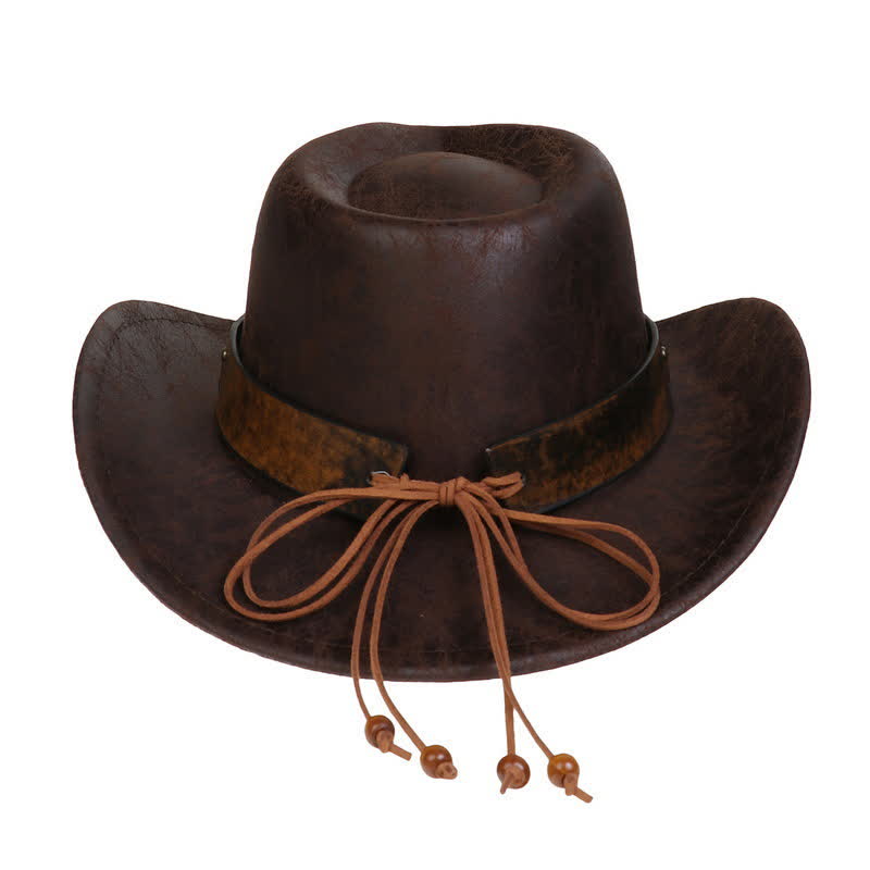 Longhorn Bull Vintage Imitation Leather Crack Cowboy Hat