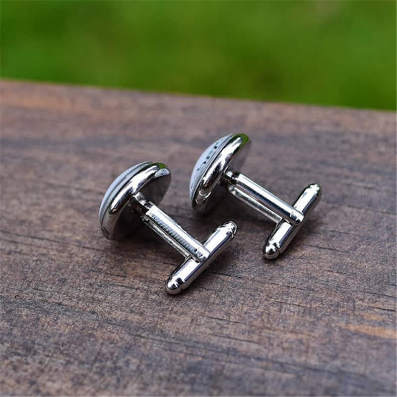 Men's Steampunk Glass Dome Shirt Cufflinks