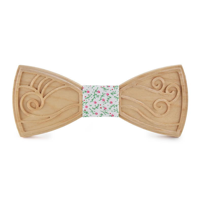 Men's Novelty Music Engraving Wooden Bow Tie