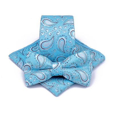 3Pcs Men's Cashew Flower Casual Bow Tie Necktie Set