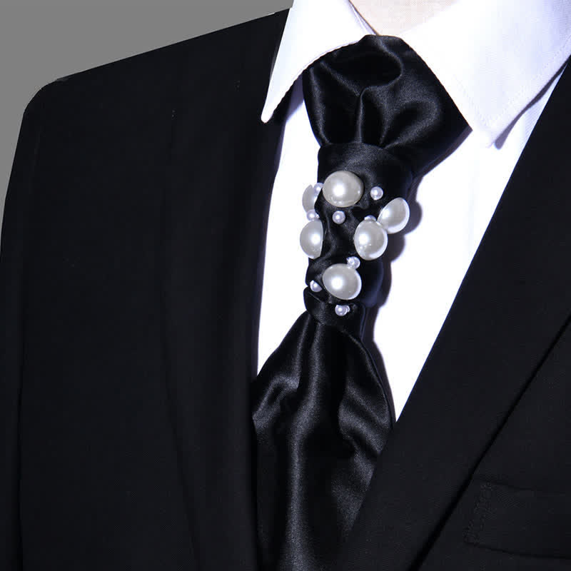 Men's Vintage Look Pearls Wedding Necktie