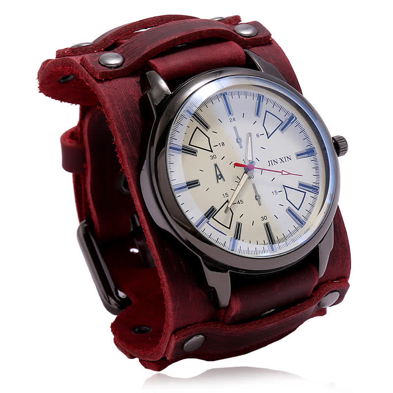 Men's Personalized Retro Fashion Cuff Leather Watch