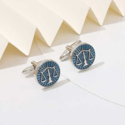 Men's Exquisite Law Scales Pattern Enamel Cufflinks