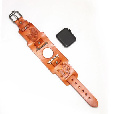 Male Eagle Viking Totem Leather Watch Band