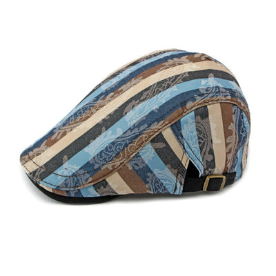 Four Seasons PaIsley Striped Flat Beret Hat