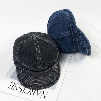 Casual Denim Cotton White Stitching Baseball Cap