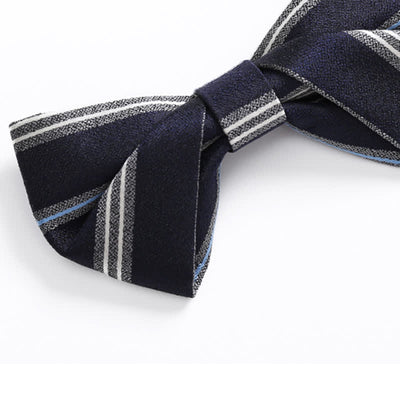 Men's Classic Navy Striped Business Bow Tie