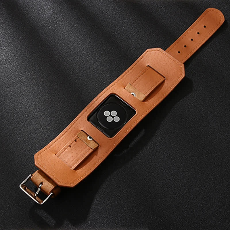 Vintage Leather Cuff Smart Watch Band