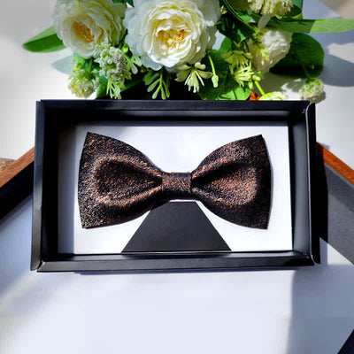 Men's Stylish Bling Brown Coffee Series Bow Tie