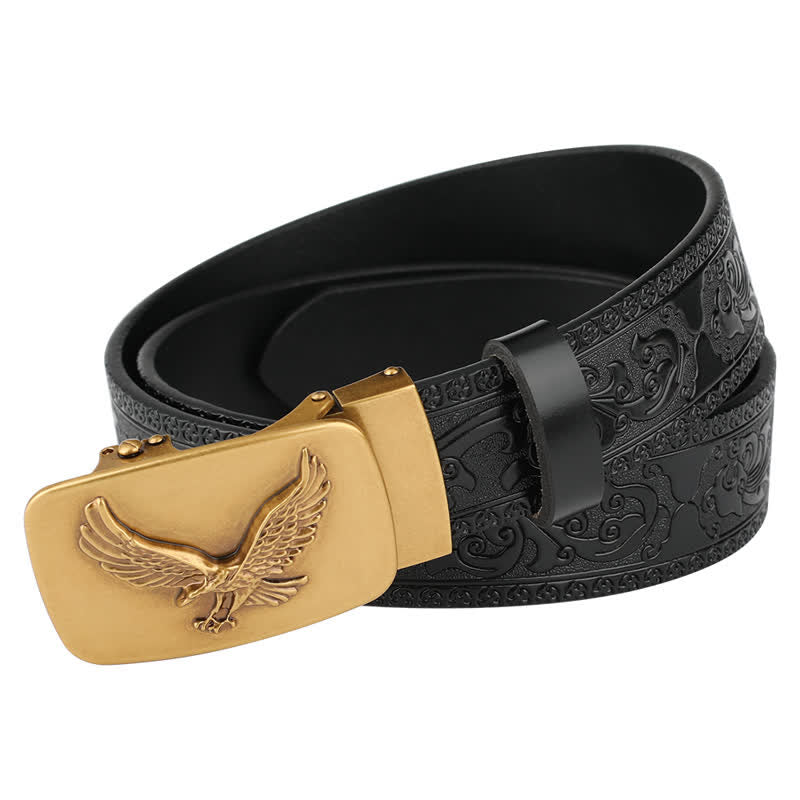 Men's Flying Eagle Automatic Buckle Embossing Leather Belt