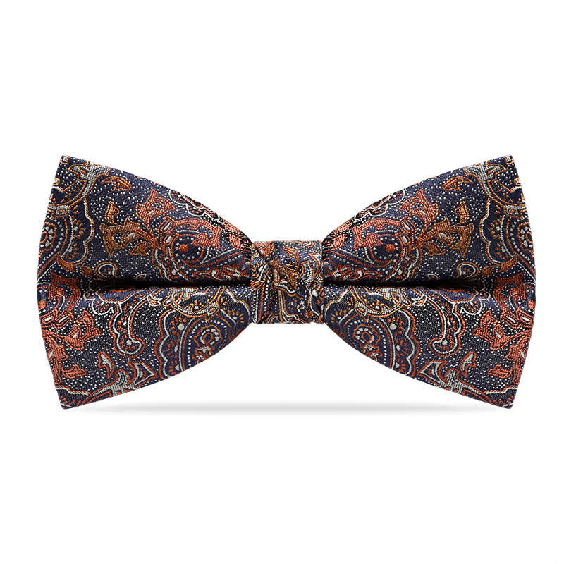 Men's Luxurious Orange Gradient Paisley Bow Tie