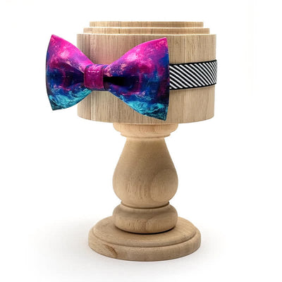 Men's Fantastic Purple & Blue Oil Painting Bow Tie