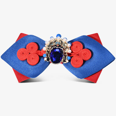 Men's Stylish Circle Decors Artificial Pearl Crystal Bow Tie