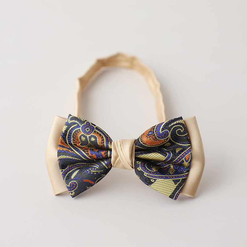 Men's Vintage Paisley Double Layered Bow Tie