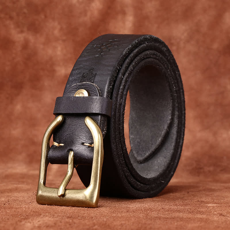 Viking Totem Embossed Thicken Leather Belt
