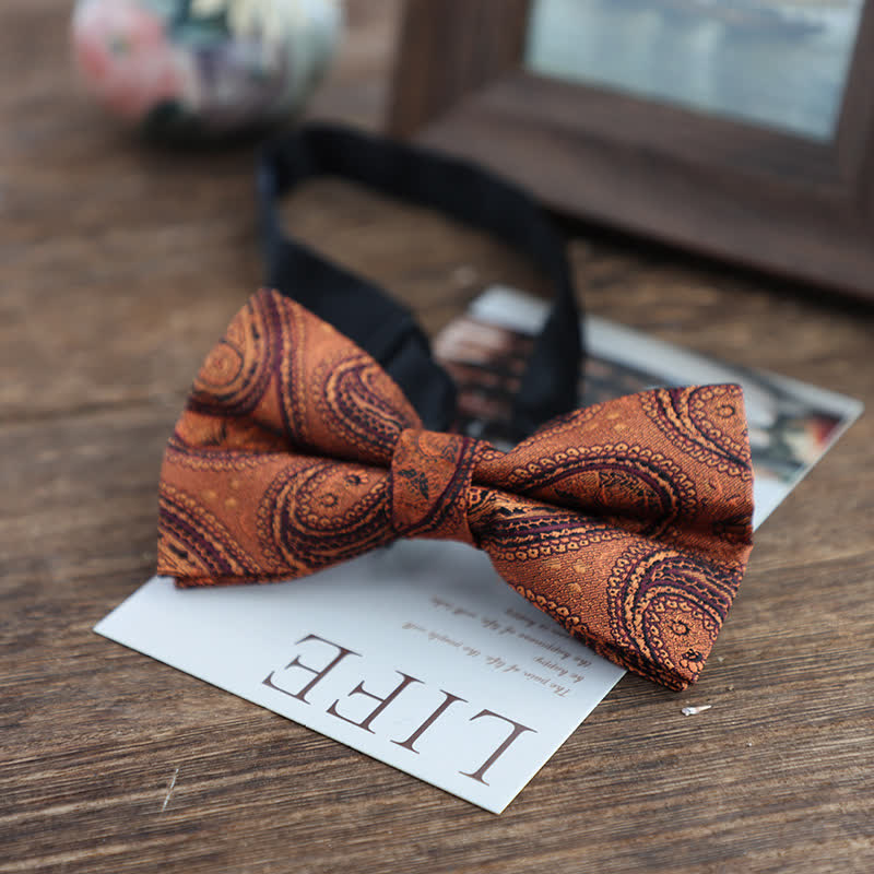 Men's Bright Color Paisley Jacquard Pattern Bow Tie