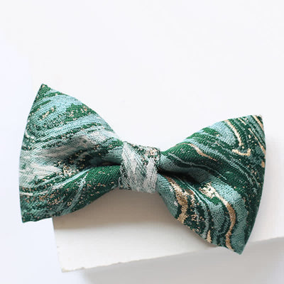 Men's LightSeaGreen Gold Accent Wedding Bow Tie