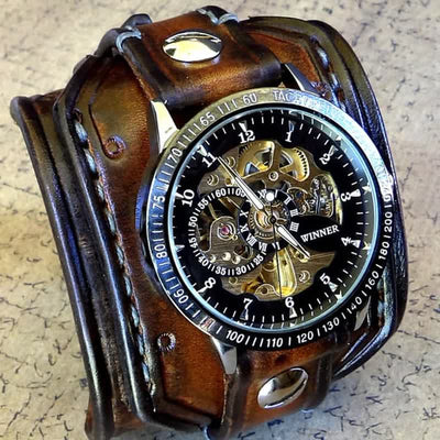 Men's Punk Steampunk Style Cuff Watch