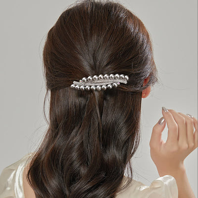 Women's Double-Row Faux Pearl Hair Clip