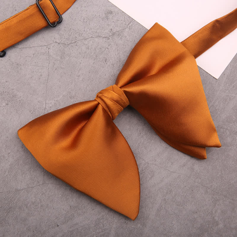 Men's British Style Solid Color Oversized Pointed Bow Tie