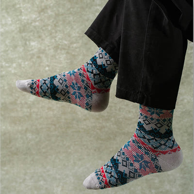 Dazzeling Retro Native Style Cotton Crew Socks