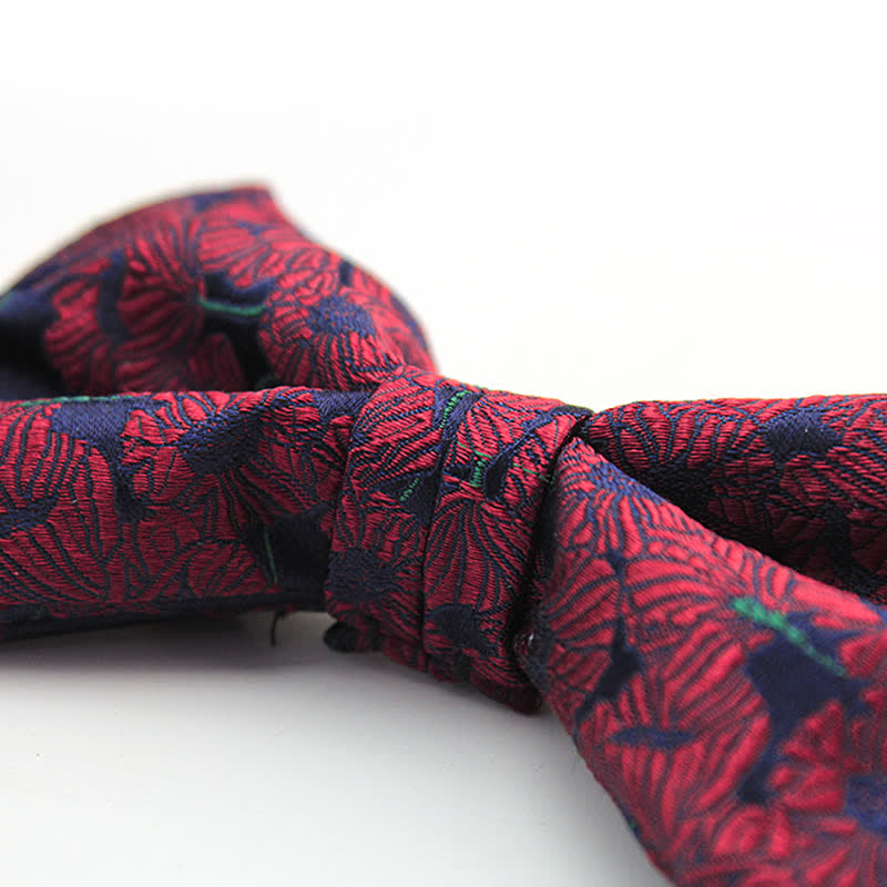 Men's Unique Mustache Shape Floral Bow Tie