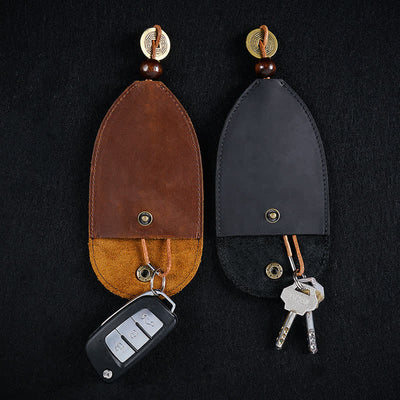 Vintage Coin Pull-out Smart Key Leather Key Case
