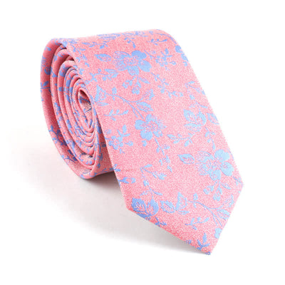 Men's Skinny Novelty Colorful Pattern Floral Necktie