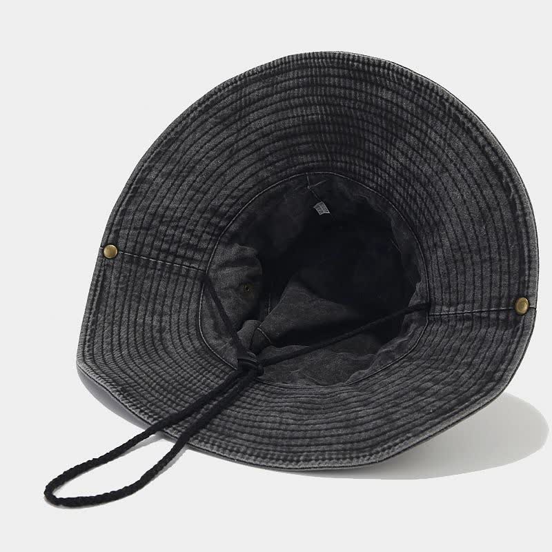 Unisex Denim Patch Sun Protection Bucket Hat