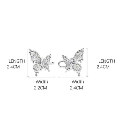 Women's Butterfly Pearls Decor Button Belt Clip