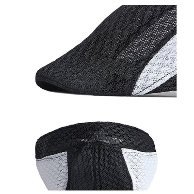 Hollow Out Mesh Summer Black White Flat Beret Hat