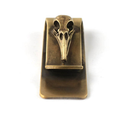 Portable Creative Brass Bird Skull Money Clip