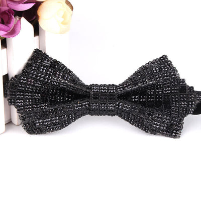 Men's Colorful Rhinestones Sequin Shining Pointed Bow Tie