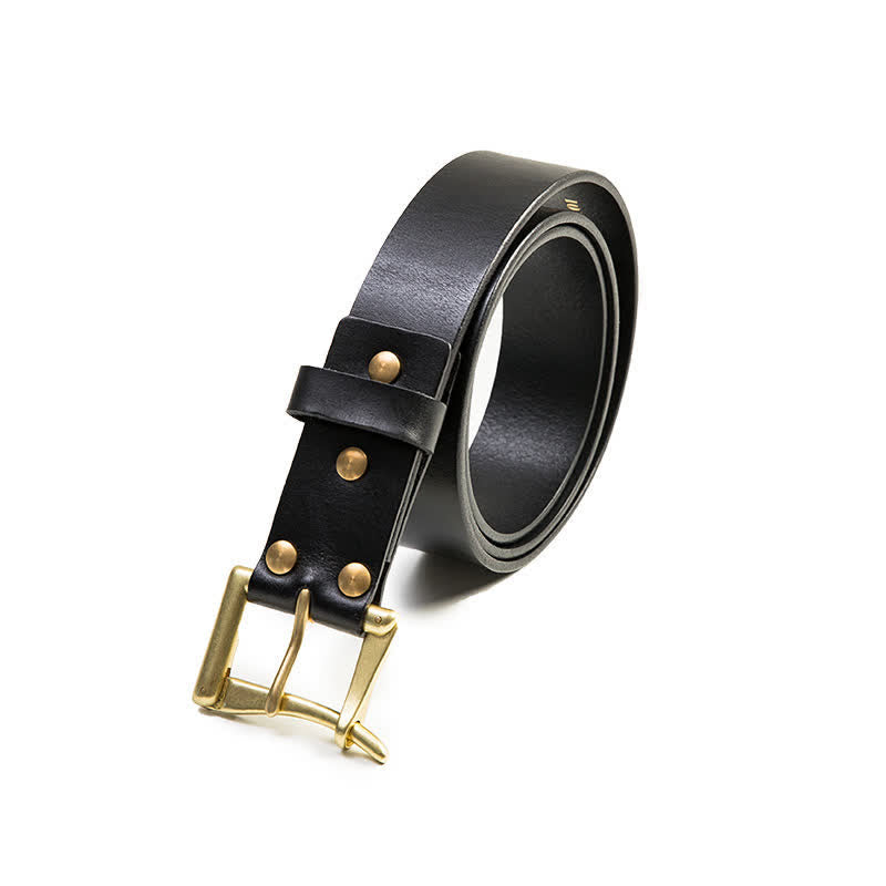 Men's Luxury Style Brass Buckle Leather Belt