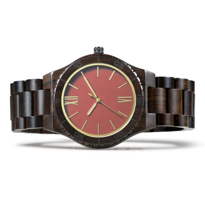 Men's Roman Numerals Quartz Natural Wooden Watch