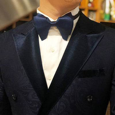 Men's Plain Solid Color Oversized Pointed Bow Tie