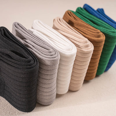 Men's Simple Solid Color Business Cotton Socks