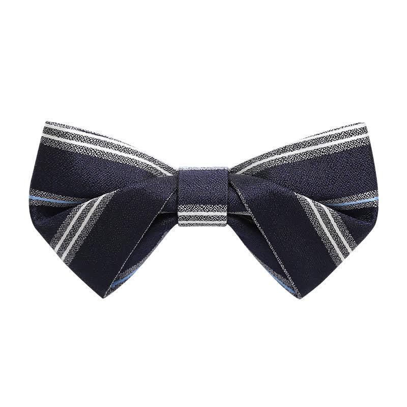 Men's Classic Navy Striped Business Bow Tie