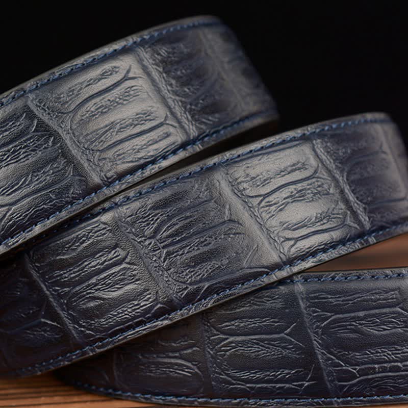 Men's Pack Of Wolves Crocodile Pattern Leather Belt