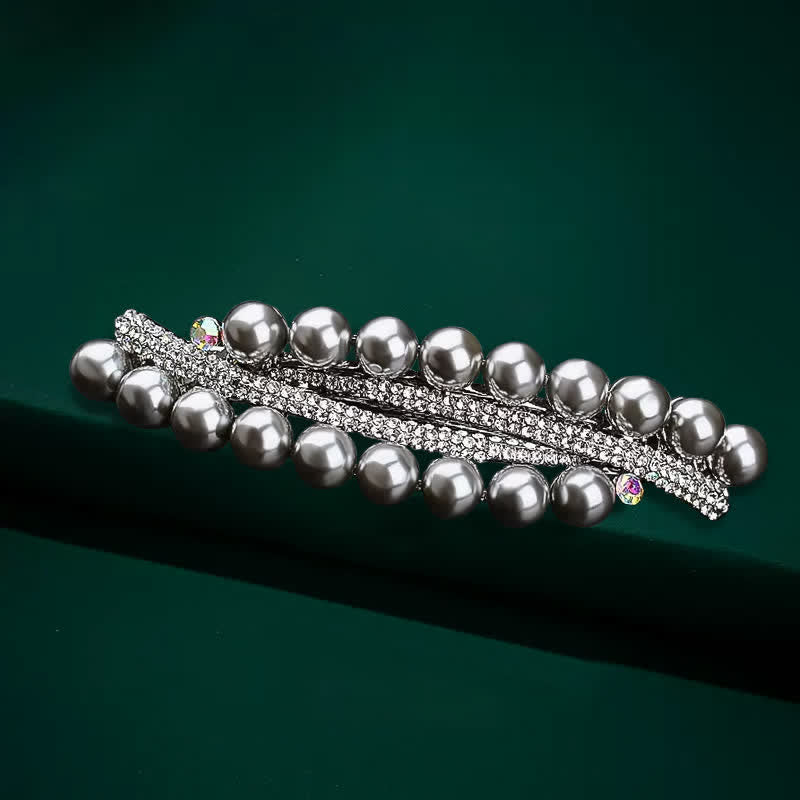 Women's Double-Row Faux Pearl Hair Clip