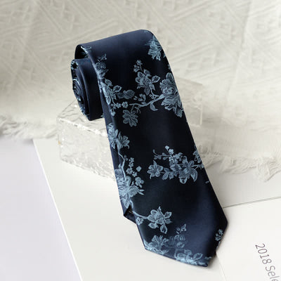 Men's Elegant Iris Floral Pattern Necktie