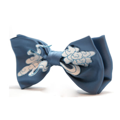 Men's Blue & White Cloud Double Layered Bow Tie