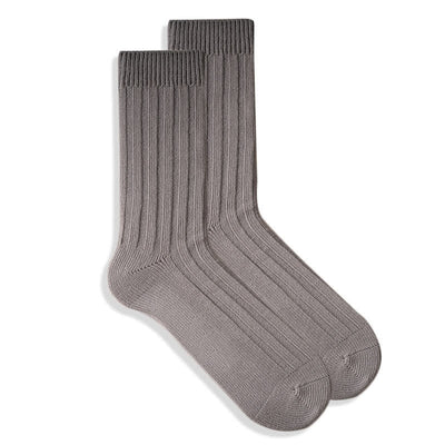 Men's Finely Ribbed Solid Color Cotton Socks