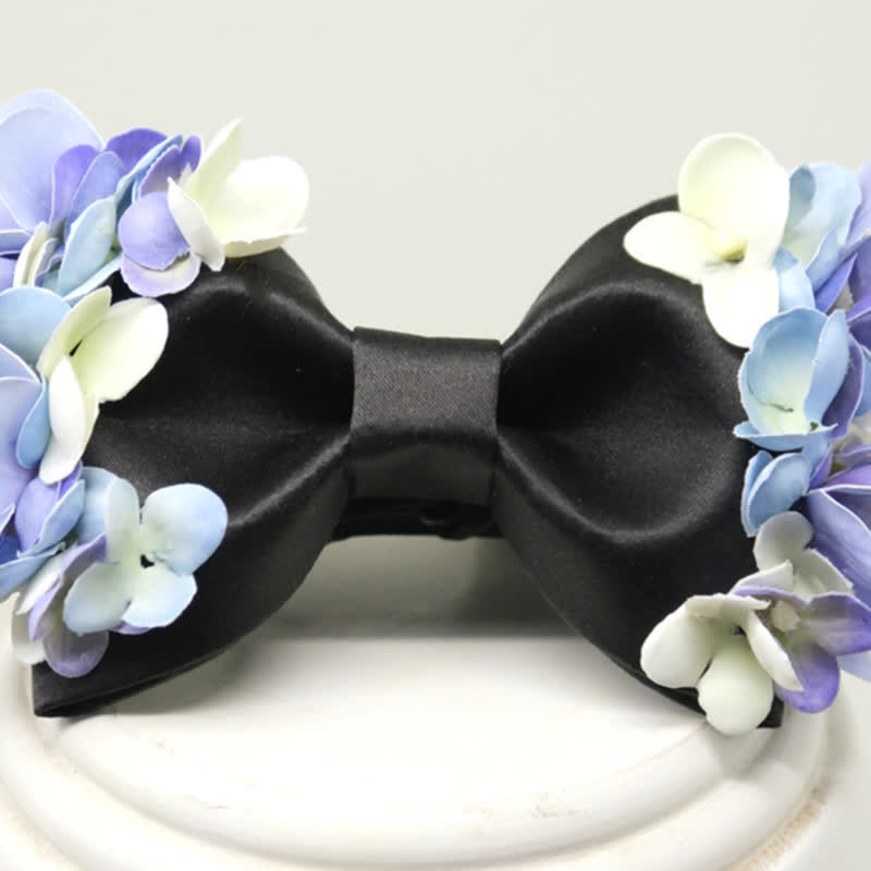 Men's Garden Violet & White Artificial Flower Bow Tie