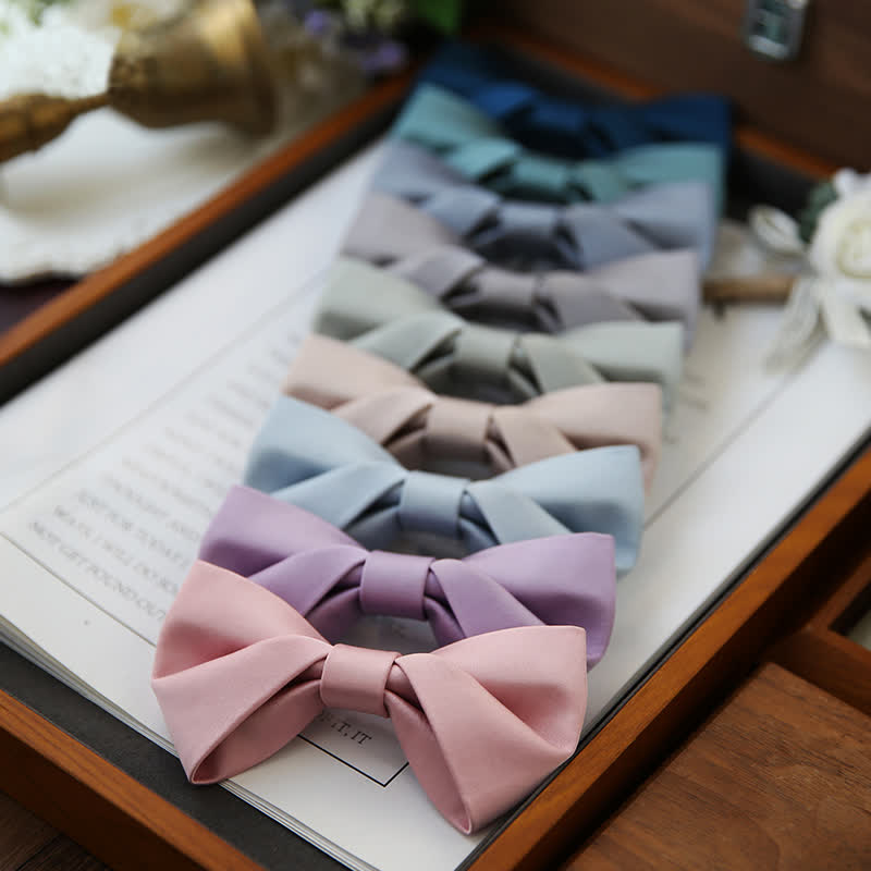 Men's Classic Simple Solid Color Wedding Bow Tie