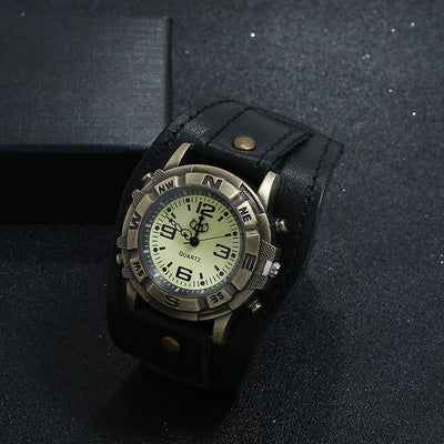 Men's Punk Retro Fashion Cuff Leather Watch