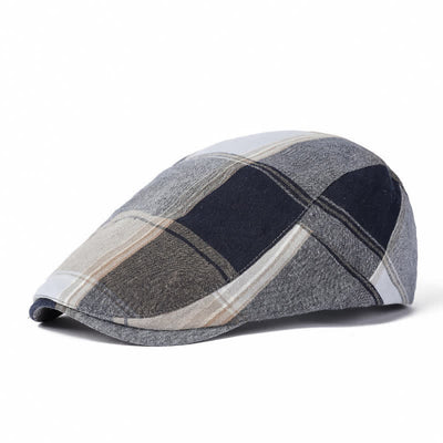British Style Vintage Check Plaid Beret Hat