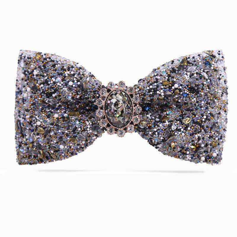 Men's Bright Beads Stone Rhinestone Bow Tie