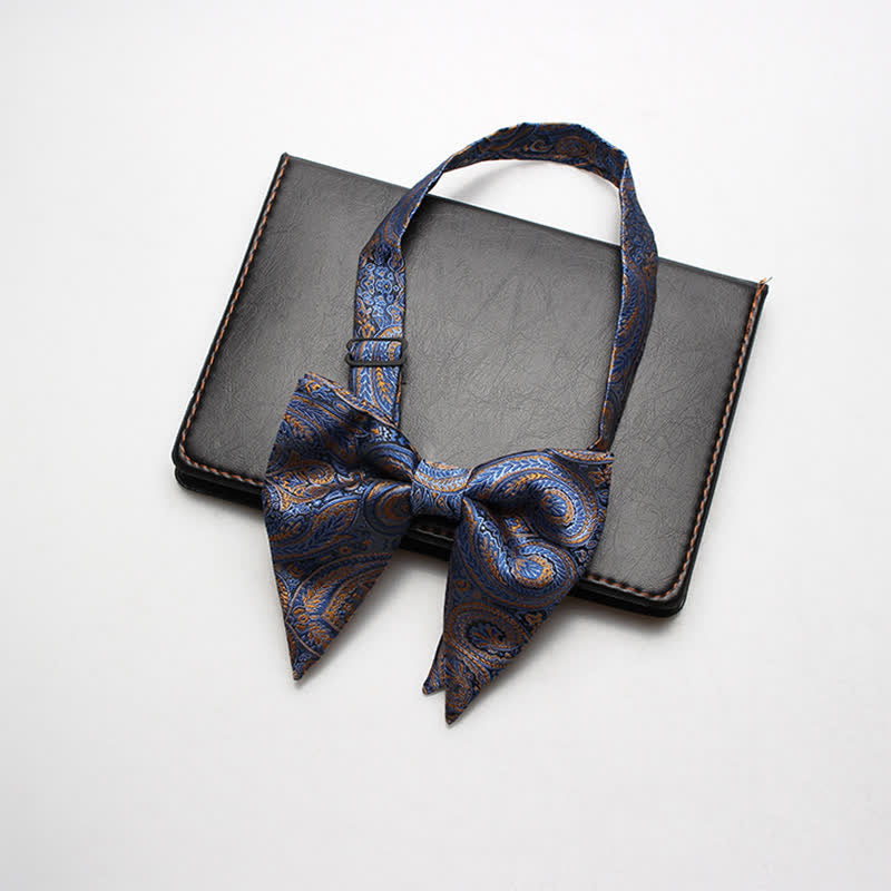 Men's Exotic Paisley Oversized Pointed Bow Tie